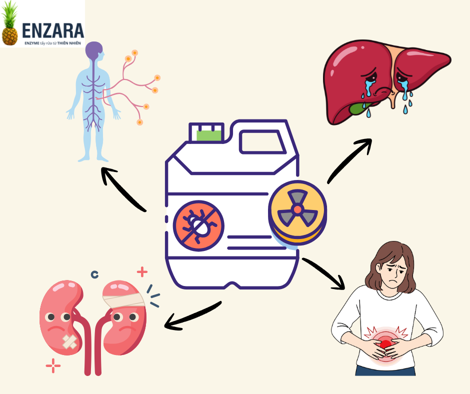 Tác hại hóa chất trong nước rửa chén